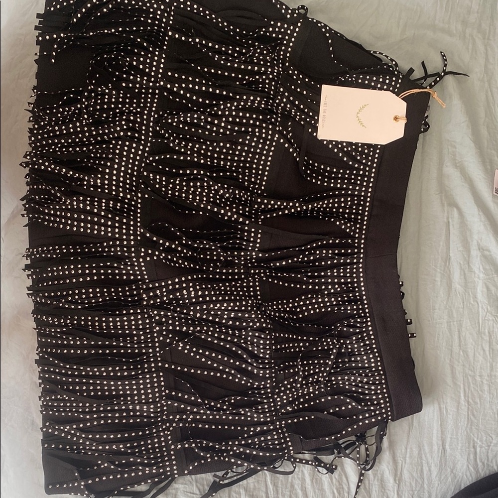 Black and silver Fringe Skirt